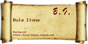 Bula Ilona névjegykártya